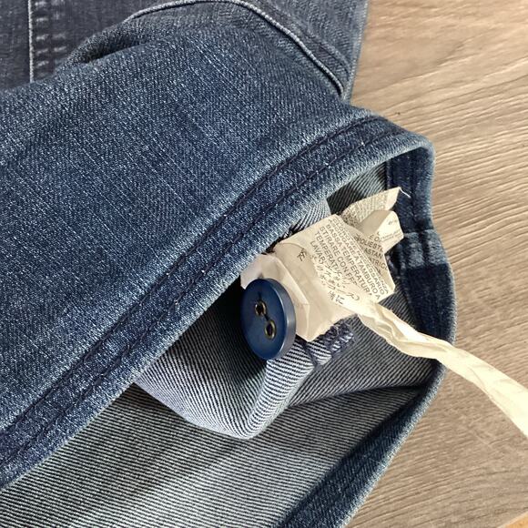 prAna Mini Skirt Organic Cotton Denim Front Button Size 2 Stretch Casual - Picture 9 of 13